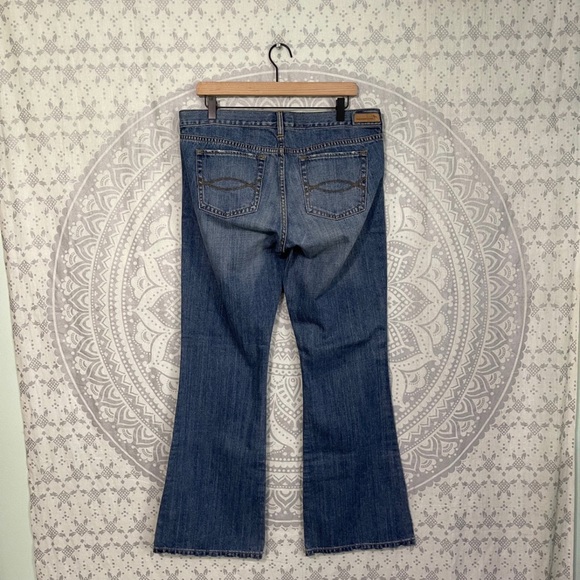 Nwt $79 Abercrombie & Fitch Flare Pants Blue Jeans 100% Cotton Vintage Y2K 12 R - Picture 2 of 12